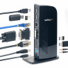 StarTech.com Station d'Accueil pour Ordinateur Portable USB 3.0 à Double Écran avec HDMI et DVI/VGA, Hub USB-A 6x, GbE, Audio