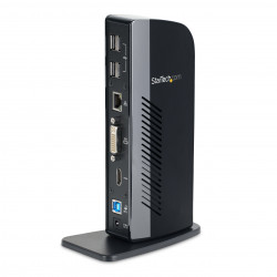 StarTech.com Station d'Accueil pour Ordinateur Portable USB 3.0 à Double Écran avec HDMI et DVI/VGA, Hub USB-A 6x, GbE, Audio