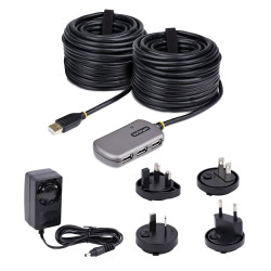 StarTech.com Hub USB d'Extension - Câble d'Extension USB 2.0 de 24m avec Concentrateur USB-A à 4 Ports, Câble Répéteur USB