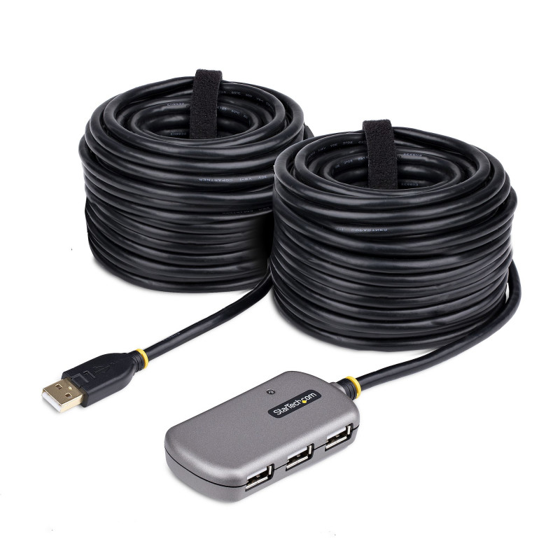 StarTech.com Hub USB d'Extension - Câble d'Extension USB 2.0 de 24m avec Concentrateur USB-A à 4 Ports, Câble Répéteur USB