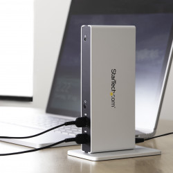 StarTech.com Station d'Accueil USB 3.0 pour Deux Écrans avec Adaptateurs DVI vers VGA et HDMI, 5x USB 3.0 et Audio - Station d