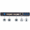 StarTech.com Station d'Accueil USB 3.0 pour Deux Écrans avec Adaptateurs DVI vers VGA et HDMI, 5x USB 3.0 et Audio - Station d