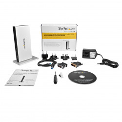 StarTech.com Station d'Accueil USB 3.0 pour Deux Écrans avec Adaptateurs DVI vers VGA et HDMI, 5x USB 3.0 et Audio - Station d