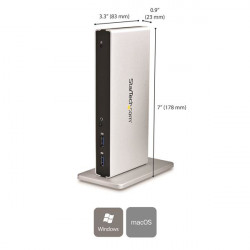 StarTech.com Station d'Accueil USB 3.0 pour Deux Écrans avec Adaptateurs DVI vers VGA et HDMI, 5x USB 3.0 et Audio - Station d