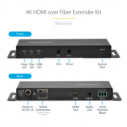 StarTech.com Kit Extender HDMI Fibre Optique - 4K60Hz jusqu'à 1km (Monomode) ou 300m (Multimode) Fibre optique LC, HDR, HDCP, 