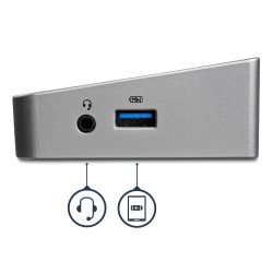 StarTech.com Station d'Accueil USB 3.0 à 3 Écrans avec 2x 4K DisplayPort et HDMI - Hub USB-A à 5 Ports (1x Fast-Charge), Aud