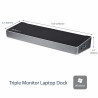 StarTech.com Station d'Accueil USB 3.0 à 3 Écrans avec 2x 4K DisplayPort et HDMI - Hub USB-A à 5 Ports (1x Fast-Charge), Aud