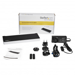 StarTech.com Station d'Accueil USB 3.0 à 3 Écrans avec 2x 4K DisplayPort et HDMI - Hub USB-A à 5 Ports (1x Fast-Charge), Aud