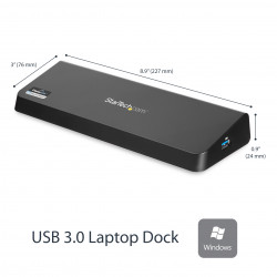 StarTech.com Station d'Accueil USB 3.0 Double Écran avec HDMI et DisplayPort 4K - USB 3.0 vers 4x USB-A, Ethernet, HDMI et DP 