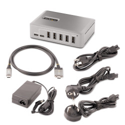 StarTech.com Hub USB-C à 10 Ports - 8x USB-A et 2x USB-C - Hub USB Type-C Auto-Alimenté avec Bloc d'Alimentation 65W - USB 3.