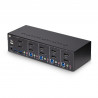 StarTech.com Switch KVM 4 Ports DisplayPort pour Deux Moniteurs, KVM 4K 60Hz, 2 Ports USB 5Gbps, 2 Ports USB 2.0 HID, Commutate
