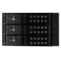 StarTech.com Rack Mobile en Aluminum Sans Tiroir pour 3x Disque Dur SAS II/SATA III 6 Gbps - Hot Swap