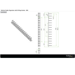 StarTech.com Panneau de gestion de câbles 0U de 91 cm pour rack - Guide-câbles avec anneaux