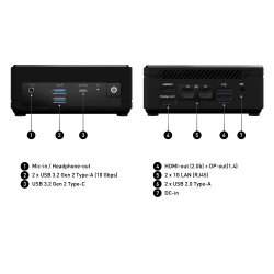 MSI Cubi N ADL-N100 BB 0.66L sized PC Noir Intel SoC 3,4 GHz