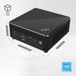 MSI Cubi N ADL-N100 BB 0.66L sized PC Noir Intel SoC 3,4 GHz