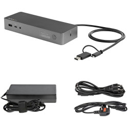 StarTech.com Station d'Accueil Universelle pour Ordinateur Portable, Station d'Accueil Hybride USB-C & USB-A, Dual 4K DP & HDMI