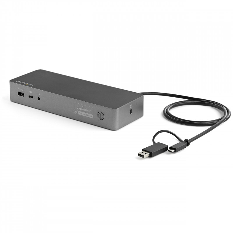 StarTech.com Station d'Accueil Universelle pour Ordinateur Portable, Station d'Accueil Hybride USB-C & USB-A, Dual 4K DP & HDMI