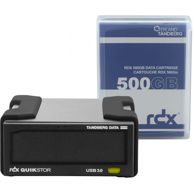 Overland-Tandberg O-T Kit de lecteur RDX avec cassette de 500 Go, externe, noir, USB3+