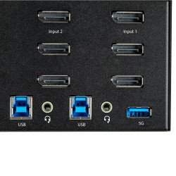 StarTech.com Commutateur KVM DisplayPort 2 Ports pour 3 Moniteurs - 4K 60Hz UHD HDR - KVM de Bureau DP 1.2 avec Hub USB 3.0 2 p