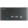 StarTech.com Commutateur KVM DisplayPort 2 Ports pour 3 Moniteurs - 4K 60Hz UHD HDR - KVM de Bureau DP 1.2 avec Hub USB 3.0 2 p