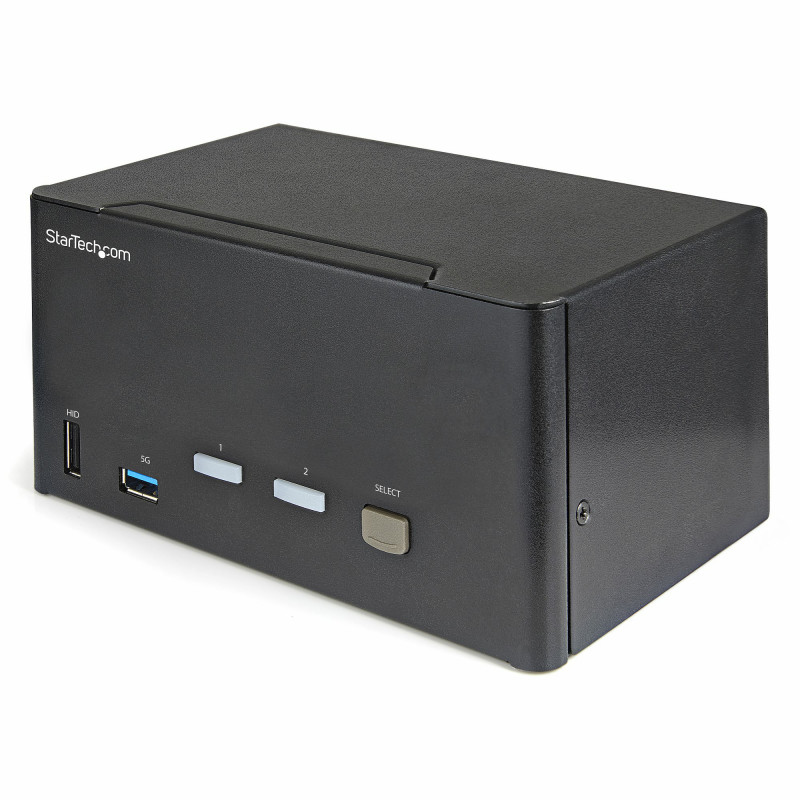 StarTech.com Commutateur KVM DisplayPort 2 Ports pour 3 Moniteurs - 4K 60Hz UHD HDR - KVM de Bureau DP 1.2 avec Hub USB 3.0 2 p