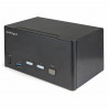 StarTech.com Commutateur KVM DisplayPort 2 Ports pour 3 Moniteurs - 4K 60Hz UHD HDR - KVM de Bureau DP 1.2 avec Hub USB 3.0 2 p