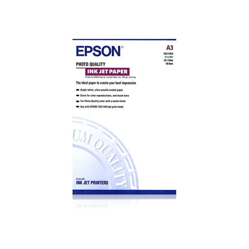 Epson Pap Couché Qual Photo A3 (100f./102g)