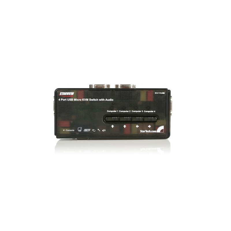 StarTech.com Kit commutateur noir KVM USB 4 ports avec audio et câbles