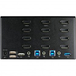 StarTech.com Switch KVM 2 Ports Quadruple Écran DisplayPort - 4K 60Hz UHD HDR - Concentrateur KVM 4K DP 1.2 avec 2 Ports USB 3