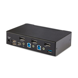 StarTech.com Switch KVM DisplayPort 2 Ports - 8K 60H/4K 144Hz, Écran Unique, DisplayPort 1.4, 2 Ports USB 3.0, 4x USB 2.0 HID,