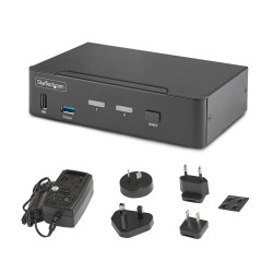 StarTech.com Switch KVM DisplayPort 2 Ports - 8K 60H/4K 144Hz, Écran Unique, DisplayPort 1.4, 2 Ports USB 3.0, 4x USB 2.0 HID,