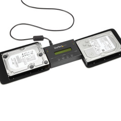 StarTech.com Duplicateur et Effaceur de Disque Dur Autonome 1:1, Cloneur et Effaceur de Disque SATA HDD/SSD, Écran LCD, Confor