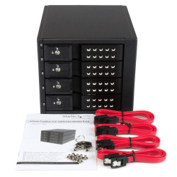 StarTech.com Rack amovible / Backplane sans tiroir pour 4x HDD SAS II/SATA III 6Gb/s de 3,5" avec échange à chaud - Aluminium