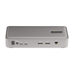 StarTech.com Docking Station KVM USB-C pour Deux PC Portables - Station d'Accueil DisplayPort 4K 60Hz pour 2 Moniteurs - Hub US
