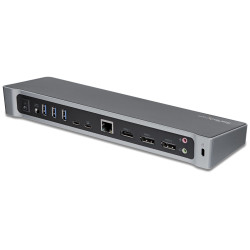 StarTech.com Station d'Accueil USB-C 4K, Station d'Accueil pour Moniteur Triple UHD 4K, Mac & Windows, USB C vers HDMI & Displa
