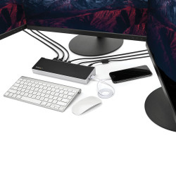 StarTech.com Station d'Accueil USB-C 4K, Station d'Accueil pour Moniteur Triple UHD 4K, Mac & Windows, USB C vers HDMI & Displa