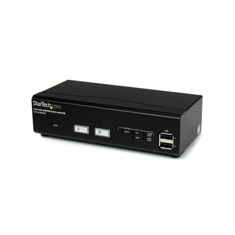 StarTech.com Switch KVM USB / VGA à 2 ports avec commutation rapide DDM et câbles - Commutateur KVM