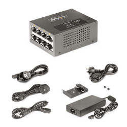 StarTech.com Injecteur PoE++ Multi-Gigabit à 4 Ports, Ethernet 5/2.5/1G (NBASE-T), PoE/PoE+/PoE++ (802.3af/802.3at/802.3bt), P