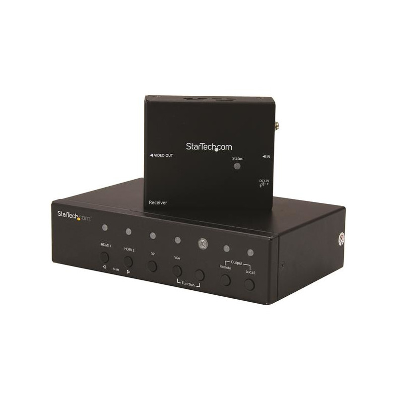 StarTech.com Extendeur vidéo HDBaseT multi-entrées avec switch intégré - HDMI, VGA, DisplayPort via Cat5e ou Cat 6 - 4K