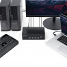 StarTech.com Switch KVM double affichage HDMI 4K 30 Hz à 4 ports avec hub USB intégré