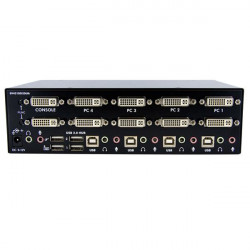 StarTech.com Switch KVM USB 2 Ecrans DVI pour 4 Ordinateurs avec Audio - Commutateur KVM