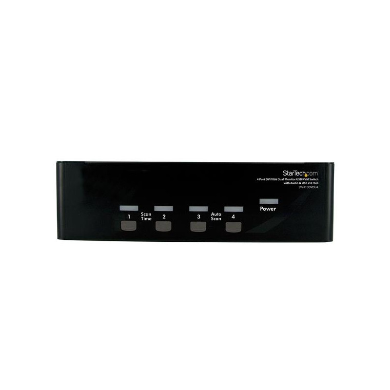 StarTech.com Commutateur KVM USB et double écran DVI / VGA à 4 ports avec audio et hub USB 2.0
