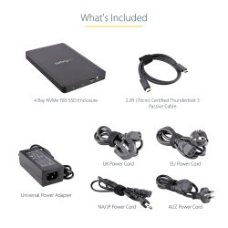StarTech.com Boîtier SSD M.2 NVMe Thunderbolt 3 à 4 Baies - Boîtier Disque Dur Externe 1 DisplayPort vidéo et 2 Ports TB3 D