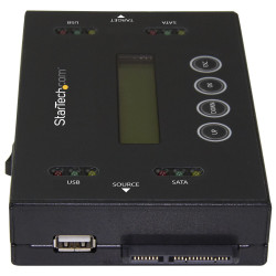 StarTech.com Duplicateur et Effaceur de Disque Dur Autonome 1:1, Cloneur et Effaceur de HDD/SSD SATA et de Clé USB, Écran LCD