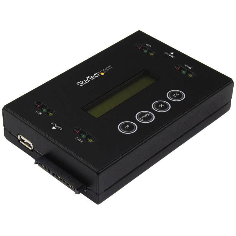 StarTech.com Duplicateur et Effaceur de Disque Dur Autonome 1:1, Cloneur et Effaceur de HDD/SSD SATA et de Clé USB, Écran LCD