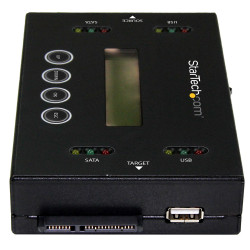StarTech.com Duplicateur et Effaceur de Disque Dur Autonome 1:1, Cloneur et Effaceur de HDD/SSD SATA et de Clé USB, Écran LCD