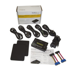 StarTech.com Duplicateur et Effaceur de Disque Dur Autonome 1:1, Cloneur et Effaceur de HDD/SSD SATA et de Clé USB, Écran LCD