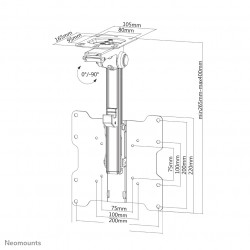 Neomounts FPMA-C020BLACK Support de plafond pour écran de 10-40" - h26.5-40 cm