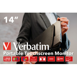 Verbatim 49591 écran plat de PC 35,6 cm (14") 1920 x 1080 pixels Full HD LCD Écran tactile Noir