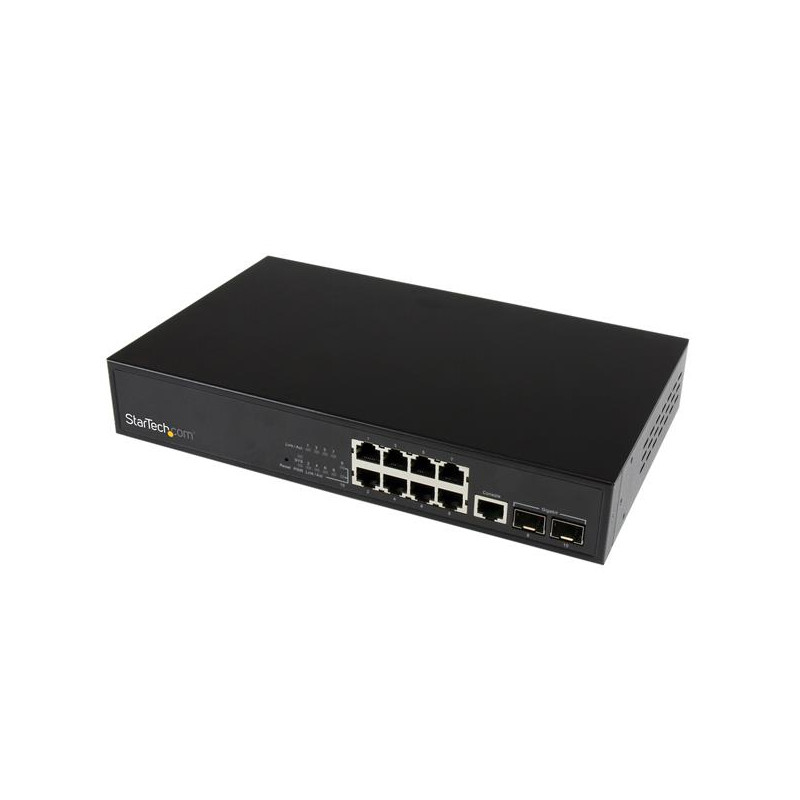 StarTech.com Switch Gigabit Ethernet géré L2 à 10 ports avec 2 slots SFP ouverts - Commutateur réseau à montage en rack